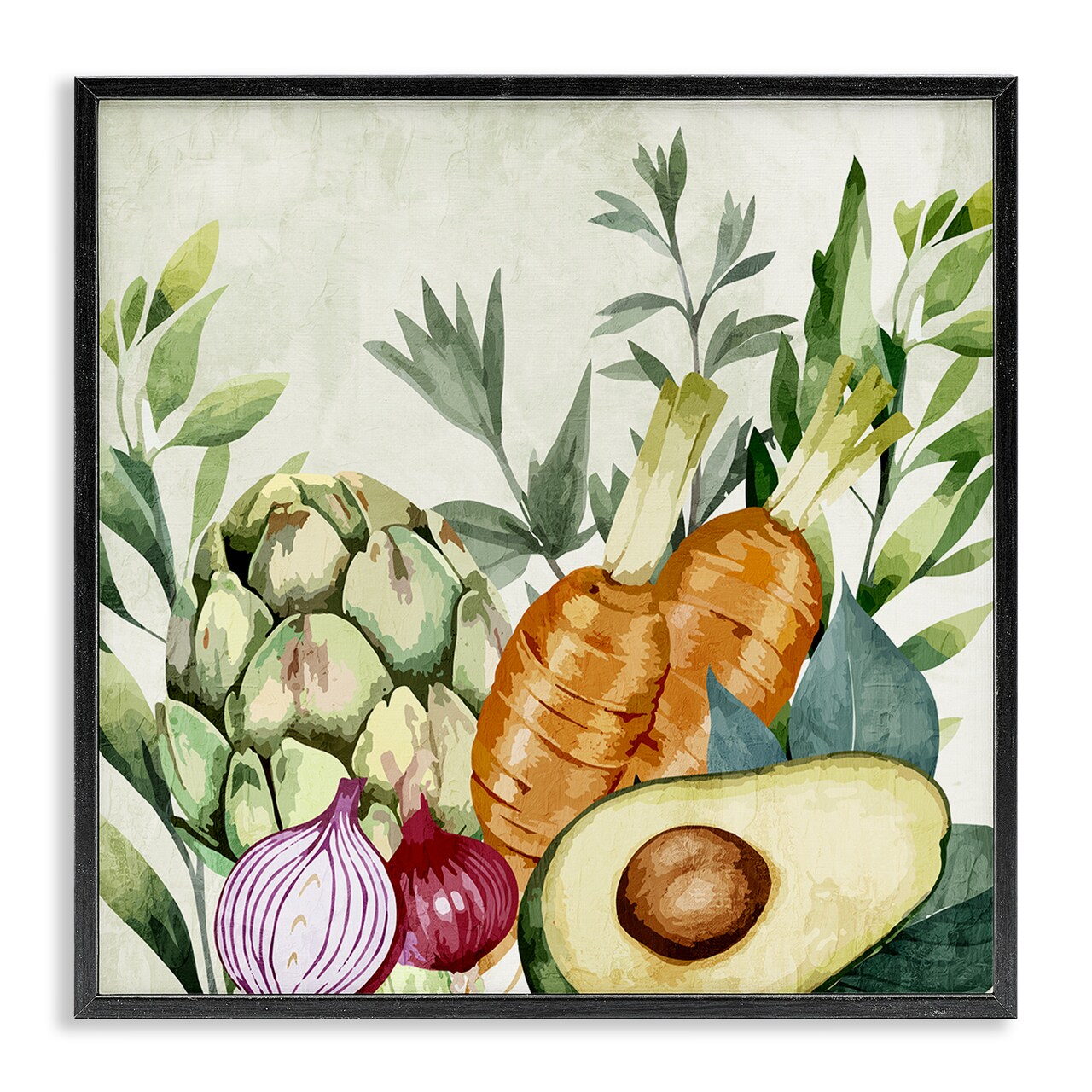 Stupell Industries Organic Vegetable Harvest Framed Giclee Design by Kim Allen